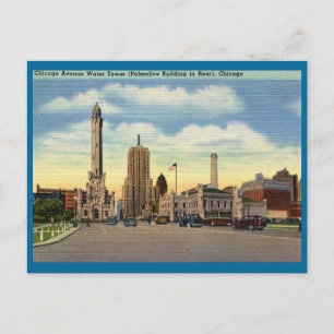 Cartão Postal Torre de Água de Chicago Vintage