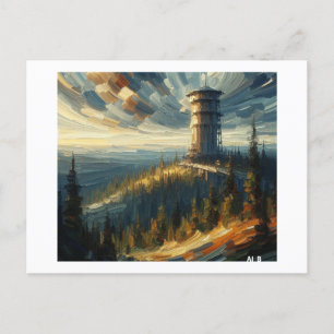 Cartão Postal Torre de Água na Paisagem,