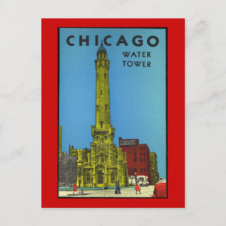 Cartão Postal Torre de Água Vintage Chicago