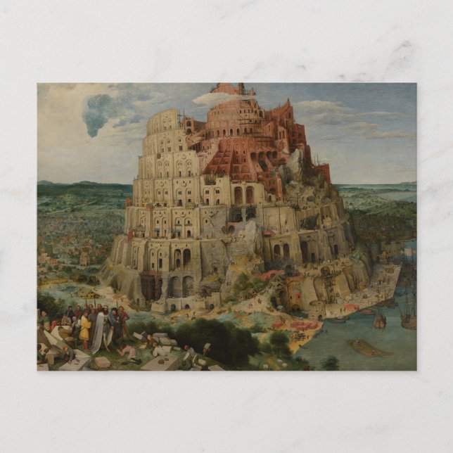 Cartão Postal Torre de Babel de Peter Bruegel, o Velho (Frente)