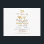 Cartão Postal Torre de Champanhe 50ª Festa de aniversário<br><div class="desc">Torre de champanhe. Dourado texto. Convite. 50º Convite de aniversário.</div>