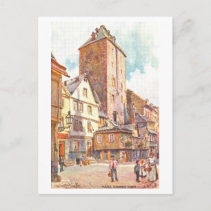 Cartão Postal Torre de Ferro Vintage em Mainz, Alemanha
