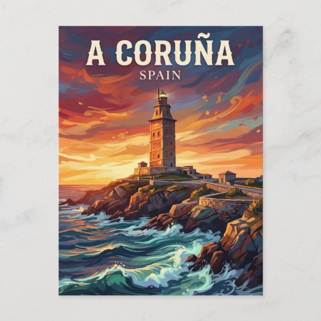 Cartão Postal Torre de Hércules Espanha (Frente)
