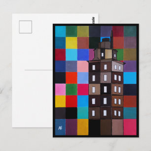 Cartão Postal Torre de Hércules Pintura Abstrata por Alfred Fox