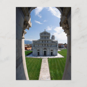 Cartão Postal Torre de lente Pisa, Itália