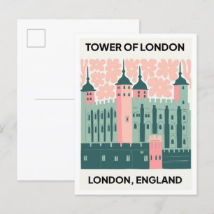 Cartão Postal Torre de Londres, Inglaterra, abstrato, viagem de