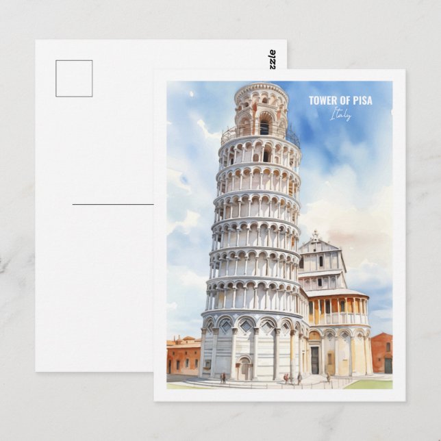 Cartão Postal Torre de Pisa Itália Famoso Viagem (Frente/Verso)