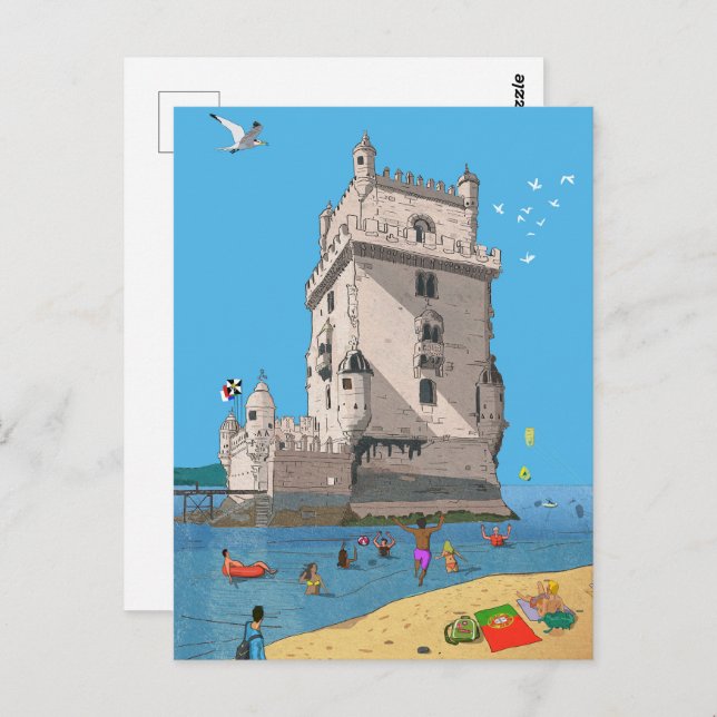 Cartão Postal Torre de Ruas. Vincent Lisboa Portugal Ilustração (Frente/Verso)