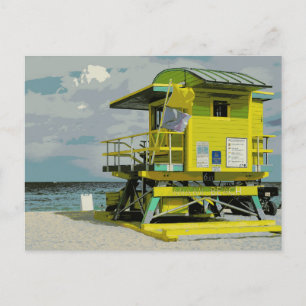 Cartão Postal Torre de Salvadores Amarelo de Miami South Beach