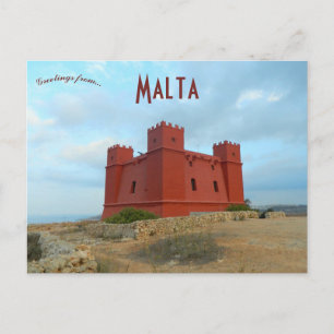 Cartão Postal Torre de Santa Ágata A Torre Vermelha Malta