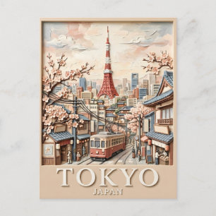 Cartão Postal Torre de Tóquio Paisagem Urbana Japão Sakura Viage
