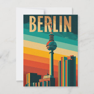 Cartão Postal Torre de TV de Berlim retrô