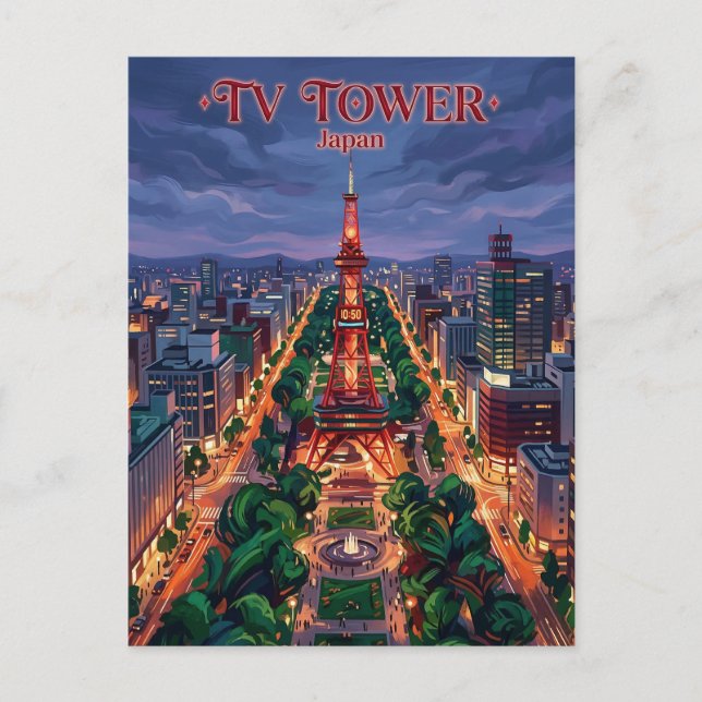 Cartão Postal Torre de TV de Sapporo Japão (Frente)