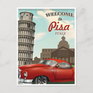 Cartão Postal Torre de viagens vintage de Pisa Itália