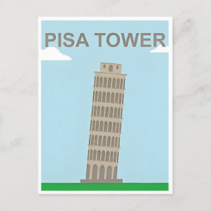 Cartão Postal Torre de viagens vintage de Pisa Itália