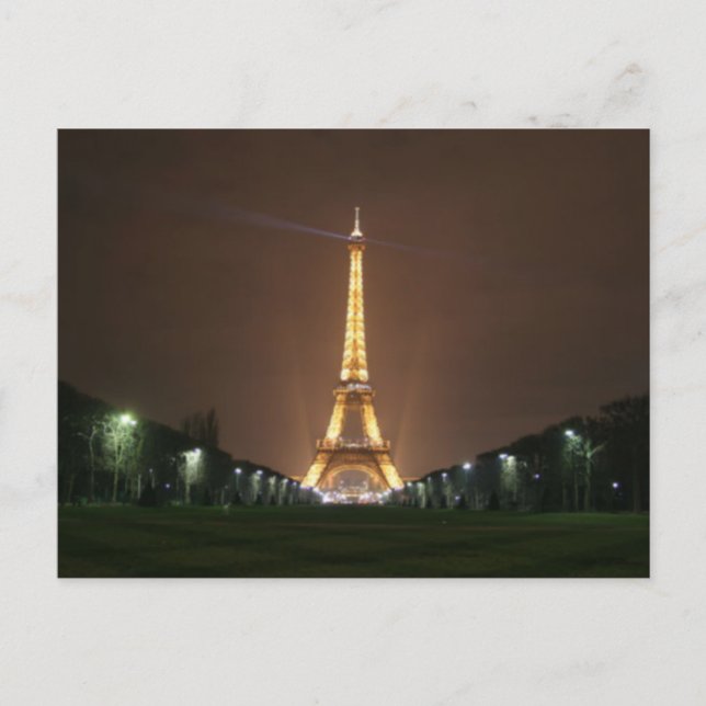 Cartão Postal Torre Eiffel à Noite (Frente)
