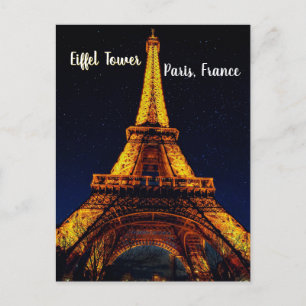 Cartão Postal Torre Eiffel à Noite – Paris