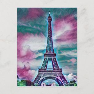 Cartão Postal Torre Eiffel abstrato