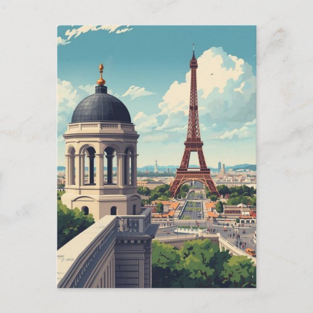 Cartão Postal Torre Eiffel de Paris (Frente)