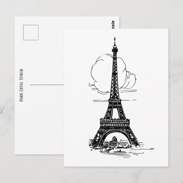 Cartão Postal Torre Eiffel de Paris (Frente/Verso)