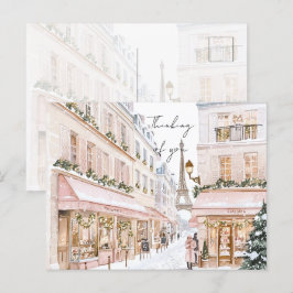 Cartão Postal Torre Eiffel de Paris Rosa Blush Pensando em você