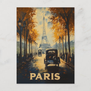 Cartão Postal Torre Eiffel do Poster de viagens Paris de 1930
