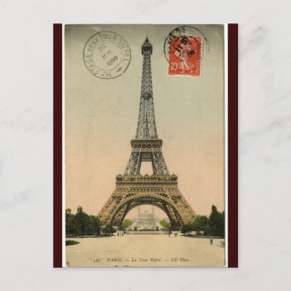Cartão Postal Torre Eiffel do vintage