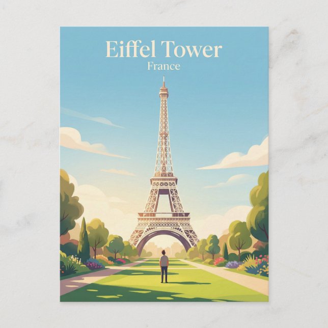 Cartão Postal Torre Eiffel França (Frente)
