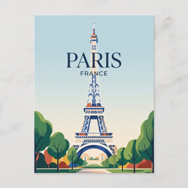 Cartão Postal Torre Eiffel França (Frente)