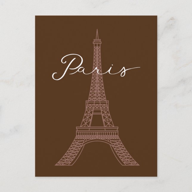 Cartão Postal Torre Eiffel, Marco Icônico De Paris (Frente)