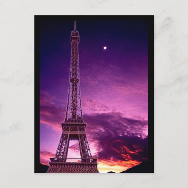 Cartão Postal Torre Eiffel no céu sol (Frente)