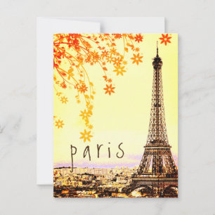 Cartão Postal Torre Eiffel Paris Cidade Vista Rústica Vintage Po