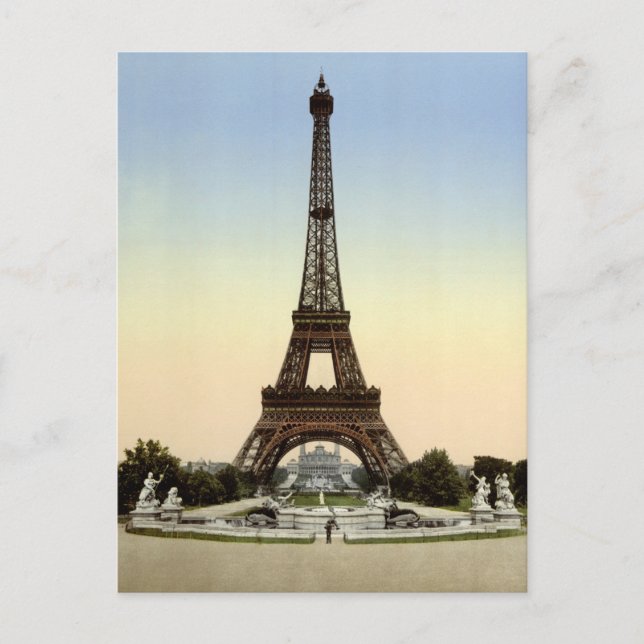 Cartão Postal Torre Eiffel, Paris, França (Frente)