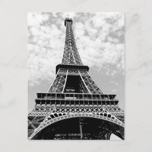 Cartão Postal Torre Eiffel Paris Preto e Branco