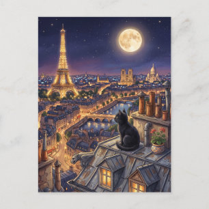 Cartão Postal Torre Eiffel Paris Telhados França