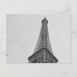 Cartão Postal Torre Eiffel Preta e Branca em Paris