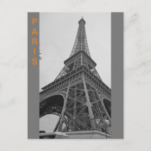 Cartão Postal Torre Eiffel preta e branca em Paris França Viagem