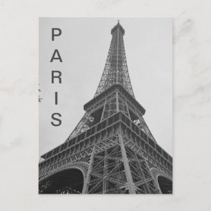 Cartão Postal Torre Eiffel Preta e Branca em Paris Viagem