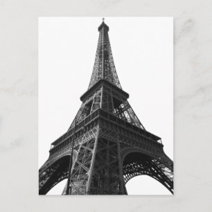 Cartão Postal Torre Eiffel Preto e Branco Viagem Europeia