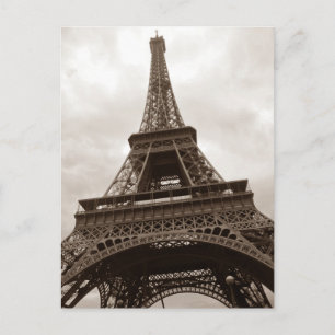Cartão Postal Torre Eiffel Romantismo Sepia Paris França