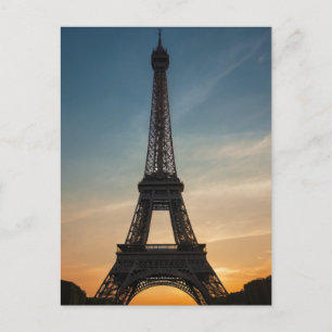 Cartão Postal Torre Eiffel Sunset Moderna Paris Francesa