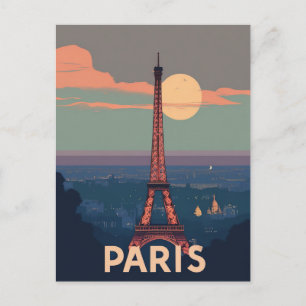 Cartão Postal Torre Eiffel Viagem Vintage Paris Retro