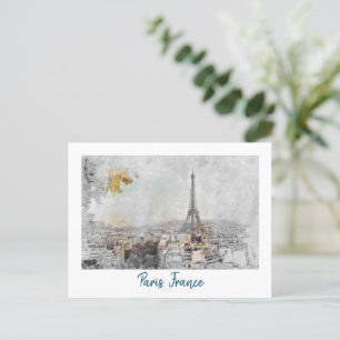 Cartão Postal Torre Eiffel, Viagens vintage Retroativa França
