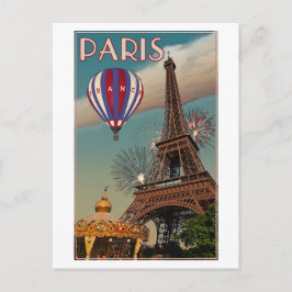 Cartão Postal Torre Eiffel Vintage
