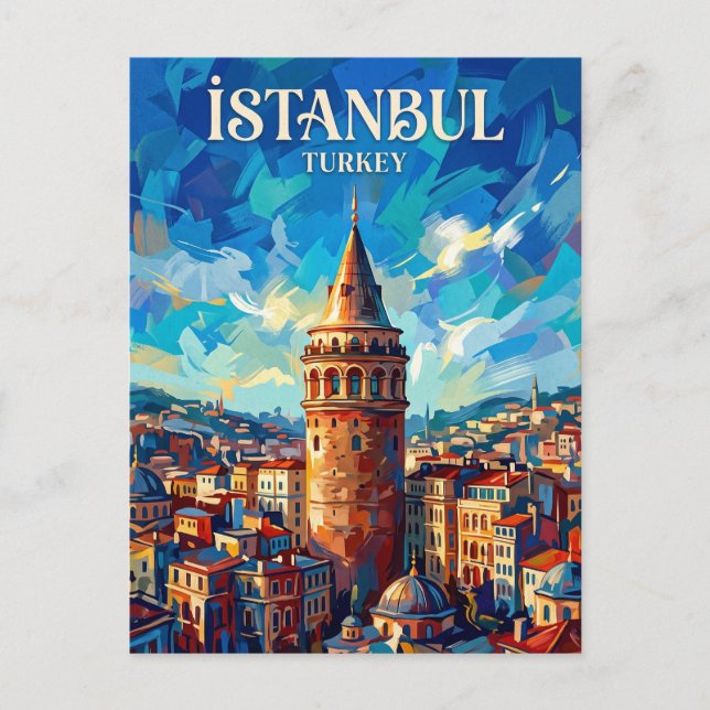 Cartão Postal Torre Galata Turquia (Frente)