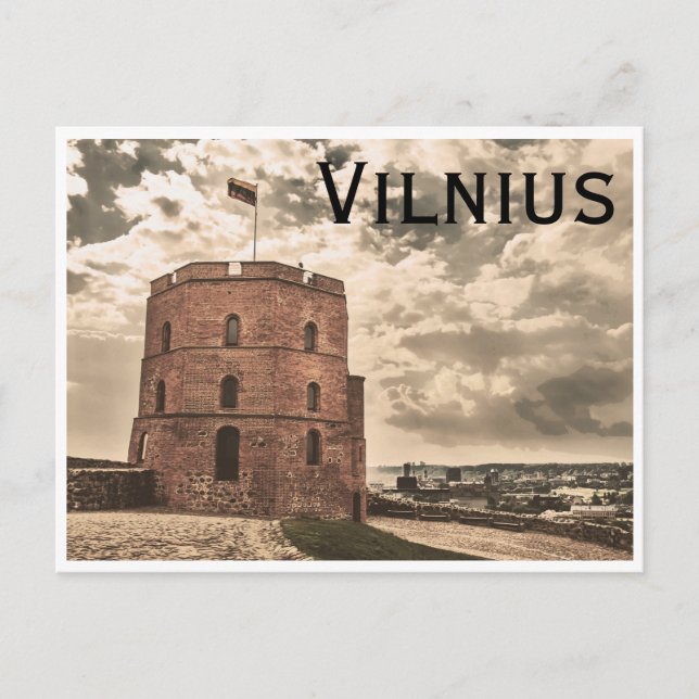 Cartão Postal Torre Gediminas de Vilnius (Frente)