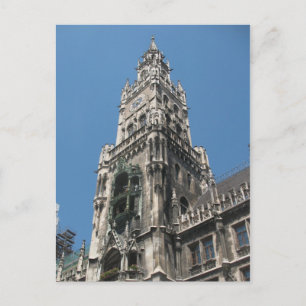 Cartão Postal Torre Glockenspiel - Munique, Alemanha