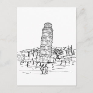 Cartão Postal torre inclinada de pisa