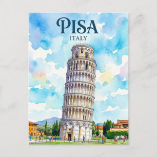 Cartão Postal Torre Inclinada de Pisa Itália