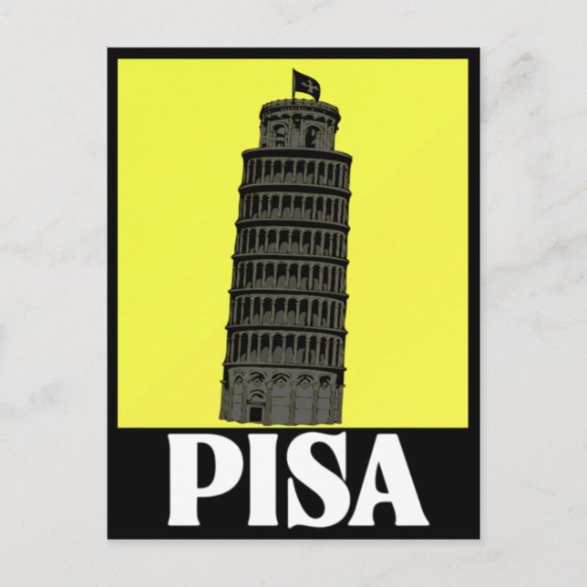 Cartão Postal Torre inclinada de Pisa Postcard Design (Frente)